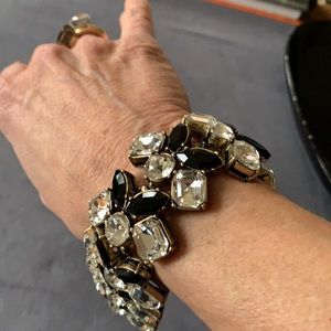 J. Crew black and clear crystal bracelet.